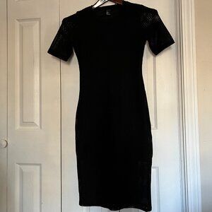 Forever 21 Black Mesh Bodycon Dress Size Small